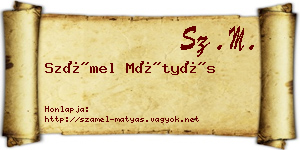 Számel Mátyás névjegykártya